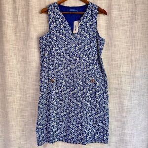 NEW J McLaughlin Rue Linen Blue Floral Dress